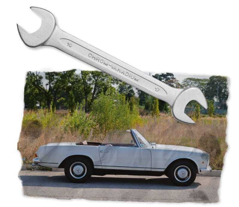 © KFZ-Wirtschaft Schön, schlicht und schnell: der Mercedes 280 SL California, Baujahr 1968 Schön, schlicht und schnell: der Mercedes 280 SL California, Baujahr 1968