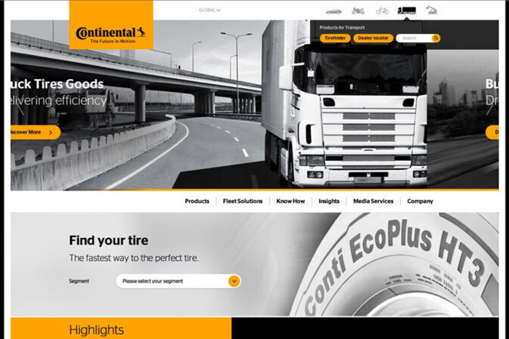 © Continental
Mittels „Tire Selector“ lassen sich mittels Filtersuche in Sekundenschnelle maßgeschneiderte Informationen zu Continental-Reifen finden. Mittels „Tire Selector“ lassen sich mittels Filtersuche in Sekundenschnelle maßgeschneiderte Informationen zu Continental-Reifen finden.