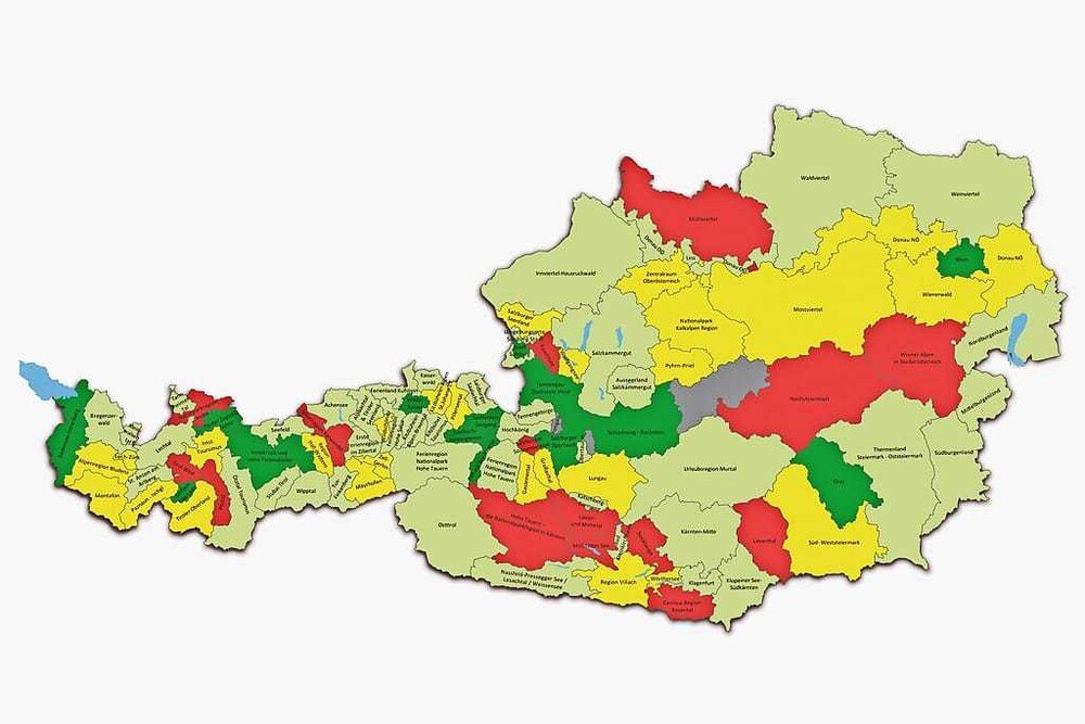 © ÖHV Das Gesamtranking: dunkelgrün: Top-Performance, hellgrün: gute Performance, gelb: mäßig, rot: schwächer, grau: keine Daten vorhanden