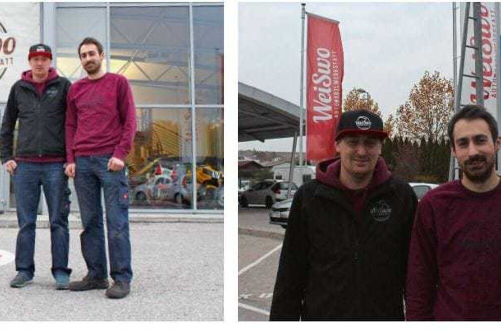 © KFZ wirtschaft
WeiSwo, die Autoreparaturwerkstatt in Mistelbach. Stefan Swoboda (l.) und Daniel Weigl sind seit Anbeginn „Meisterhaft“-Partner; ganz rechts im Bild: Stahlgruber-Prokurist Roland Hausstätter, Leiter des Werkstättenkonzeptes „Meisterhaft“. WeiSwo, die Autoreparaturwerkstatt in Mistelbach. Stefan Swoboda (l.) und Daniel Weigl sind seit Anbeginn „Meisterhaft“-Partner; ganz rechts im Bild: Stahlgruber-Prokurist Roland Hausstätter, Leiter des Werkstättenkonzeptes „Meisterhaft“.