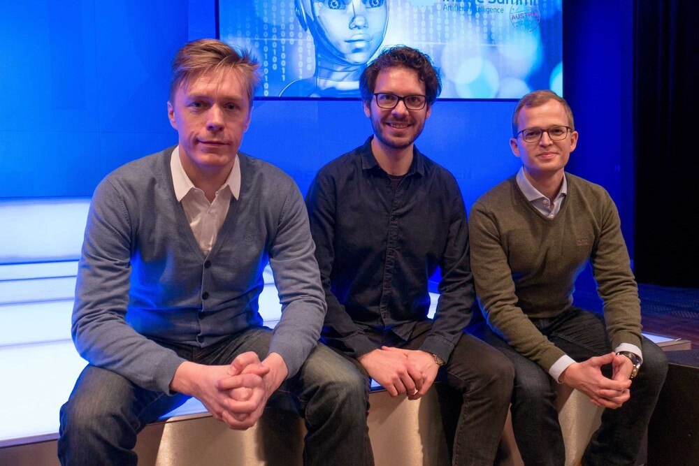 © JOBIQO
(v.l.n.r.): Klaus Furtmüller (Gründer), Matthias Hutterer (Head of Innovation) und Martin Lenz (GF), beim „A.I. Inside Summit“ am 22. Februar 2018 in Wien. (v.l.n.r.): Klaus Furtmüller (Gründer), Matthias Hutterer (Head of Innovation) und Martin Lenz (GF), beim „A.I. Inside Summit“ am 22. Februar 2018 in Wien.