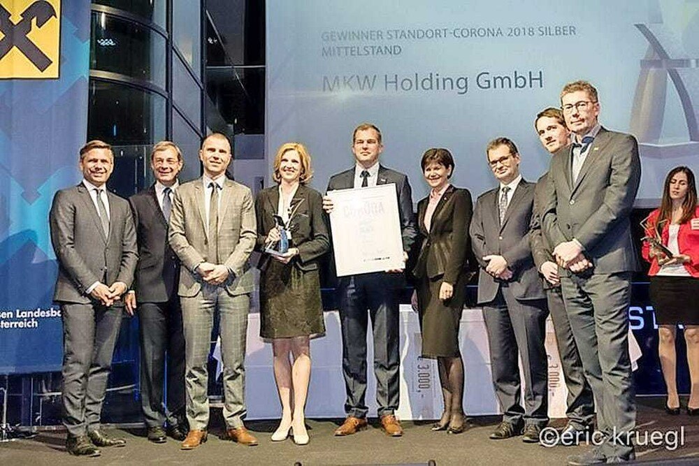 © MKW Die MKW-Geschäftsleitung bei der Verleihung des Corona-Preises.