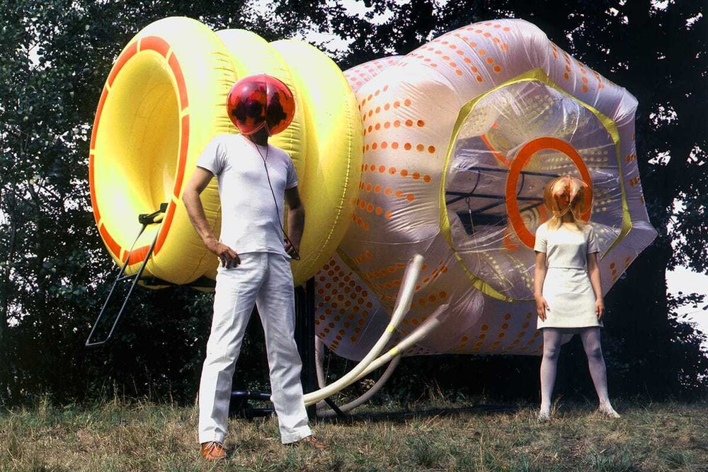 Die pneumatische Plastik, das "Gelbe Herz" von Haus-Rucker-Co
© Gerald Zugmann/ Archiv Zamp Die pneumatische Plastik, das "Gelbe Herz" von Haus-Rucker-Co