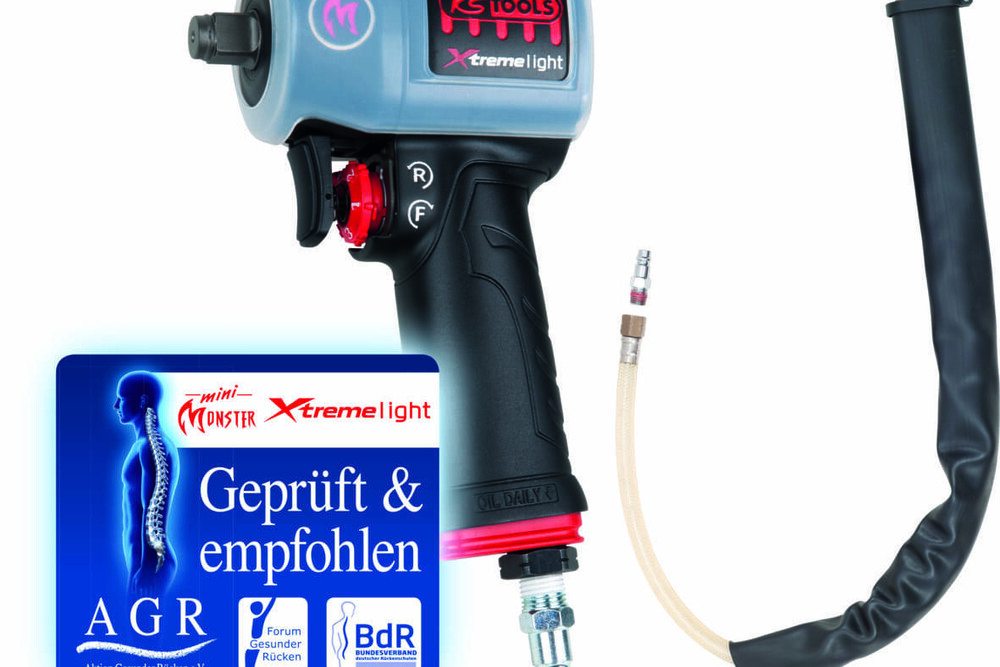 © KS Tools
Der KS Tools Mini Monster Xtreme Light-Schlagschrauber ist von der Aktion Gesunder Rücken ausgezeichnet worden als gesundes Werkzeug. Der KS Tools Mini Monster Xtreme Light-Schlagschrauber ist von der Aktion Gesunder Rücken ausgezeichnet worden als gesundes Werkzeug.
