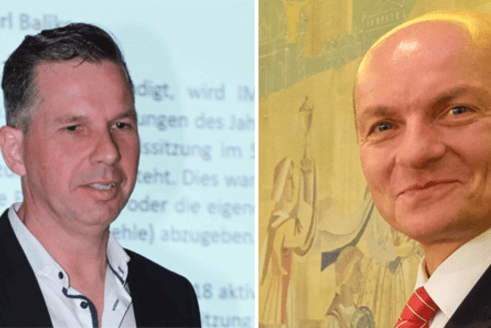 © Thomas Prlic
Klaus Nenning (li.) ist neuer Innungsmeister in Vorarlberg, Ludwig Weichinger-Hieden steht künftig in Wien an der Innungsspitze. Klaus Nenning (li.) ist neuer Innungsmeister in Vorarlberg, Ludwig Weichinger-Hieden steht künftig in Wien an der Innungsspitze.