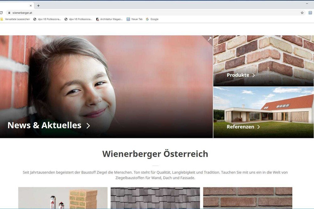 © Wienerberger Nach der neuen Produktfinder App gestaltet Wienerberger nun auch seine Homepage neu.