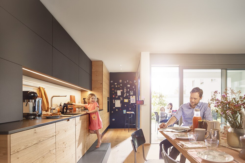 © Blum
Praktische Lösung: Space Step besteht aus einer Trittfläche und einem darunterliegenden Auszug. Praktische Lösung: Space Step besteht aus einer Trittfläche und einem darunterliegenden Auszug.