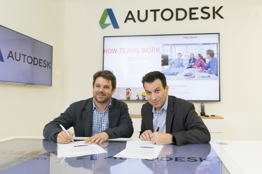 © Autodesk Klemens Haselsteiner, Strabag-Digitalvorstand, und Andrew Anagnost, CEO von Autodesk, wollen die jahrelange Zusammenarbeit der Unternehmen noch weiter vertiefen.