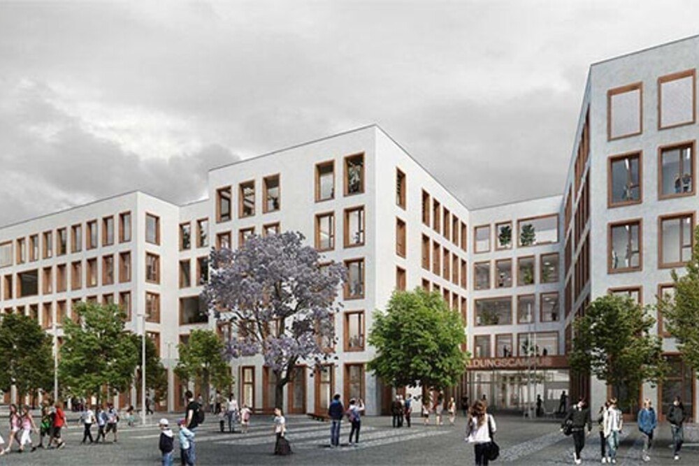 Die Fertigstellung des Bildungscampus Atzgersdorf ist für Sommer 2022 geplant .
© wien.gv Die Fertigstellung des Bildungscampus Atzgersdorf ist für Sommer 2022 geplant .