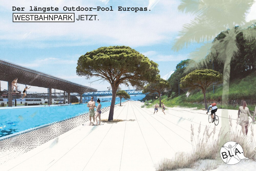 © BLA
Der Westbahnpark als grüne Frischluftschneise in die Stadt mit Schwimmbahn, laufstrecke, Grünraum Der Westbahnpark als grüne Frischluftschneise in die Stadt mit Schwimmbahn, laufstrecke, Grünraum