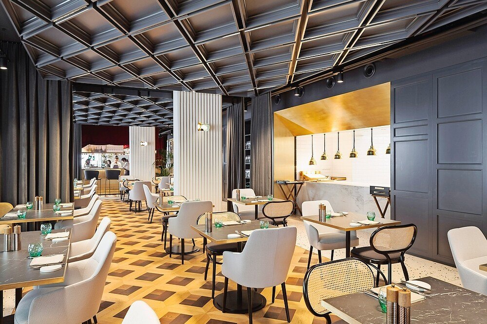 Gewinner 2019 Kategorie B | Innenarchitektur - Gastronomie, Hotellerie: Hotel am Konzerthaus / Restaurant Apron von BWM Architekten
© Christoph Panzer Gewinner 2019 Kategorie B | Innenarchitektur - Gastronomie, Hotellerie: Hotel am Konzerthaus / Restaurant Apron von BWM Architekten
