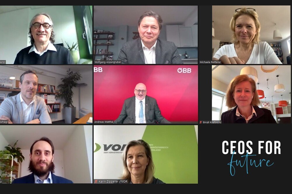 © Kraftkinz
Bild (v.l.n.r.): Karl Kienzl (C4F), Wolfgang Anzengruber (C4F), Michaela Reitterer (ÖHV), Hartwig Hufnagl (ASFINAG), Andreas Matthä (ÖBB), Birgit Kraft-Kinz (C4F), Lukas Kienzl (C4F), Karin Zipperer (VOR) Bild (v.l.n.r.): Karl Kienzl (C4F), Wolfgang Anzengruber (C4F), Michaela Reitterer (ÖHV), Hartwig Hufnagl (ASFINAG), Andreas Matthä (ÖBB), Birgit Kraft-Kinz (C4F), Lukas Kienzl (C4F), Karin Zipperer (VOR)