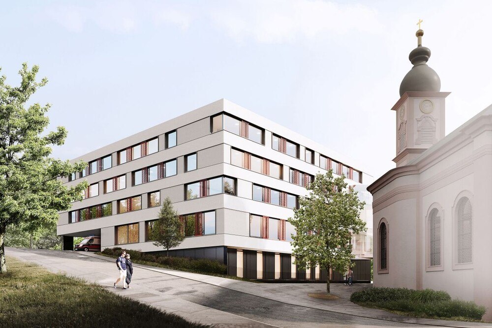 © KSK Kardinal Schwarzenberg Klinikum Rendering: Der geplante Neubau des Kardinal Schwarzenberg Klinikums Ansicht Vinzenzstraße