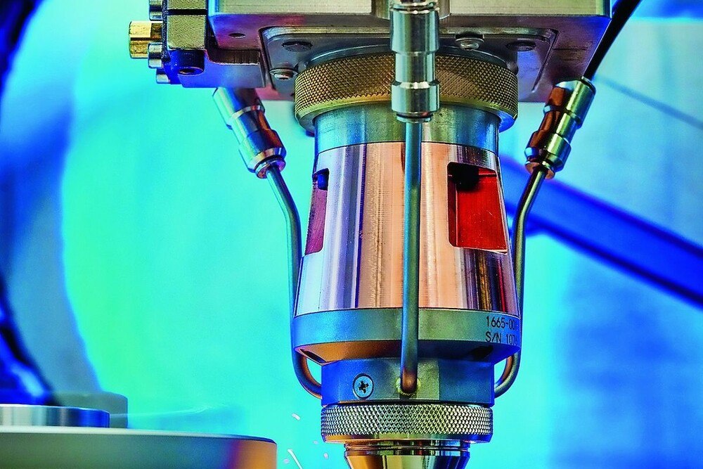 © Fraunhofer ILT, Aachen / Volker Lannert Beschichtungsprozess einer Bremsscheibe mit EHLA.