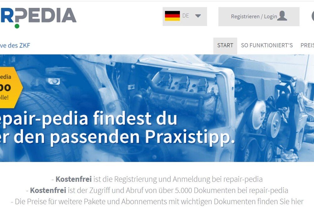 © repair-pedia
Die Registrierung bei repair-pedia erfolgt ganz einfach online. Die Registrierung bei repair-pedia erfolgt ganz einfach online.