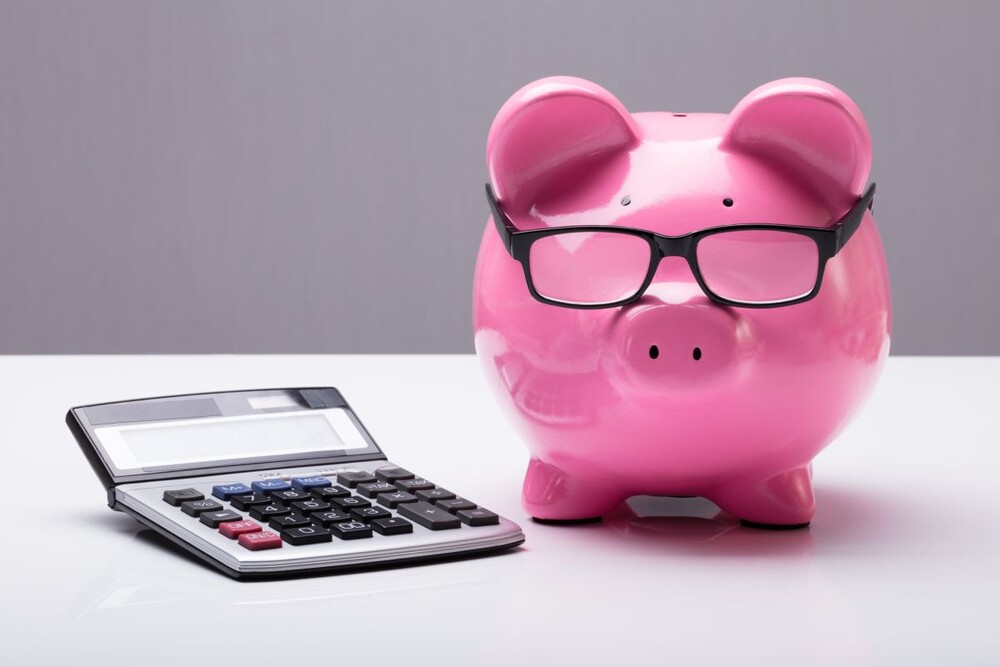 © AndreyPopov / iStock / Getty Images Plus via Getty Images Rosafarbenes Sparschwein mit Brille und Rechner