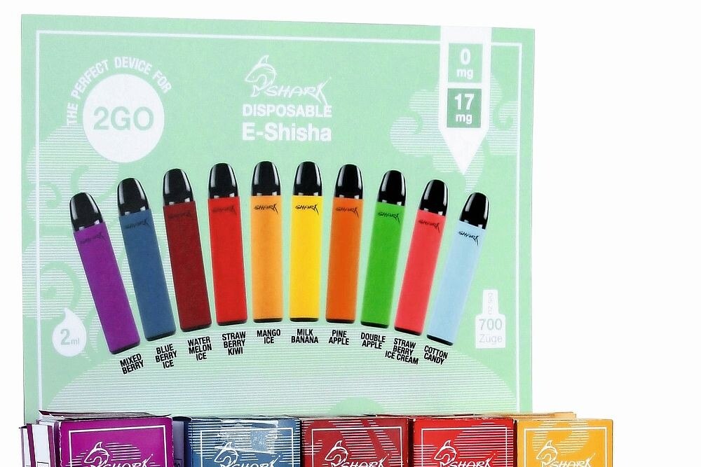 © Moosmayr
Die E-Shishas sind in Displays mit 5 oder 20 Stück erhältlich.
Der EK liegt immer bei 3,95 Euro.