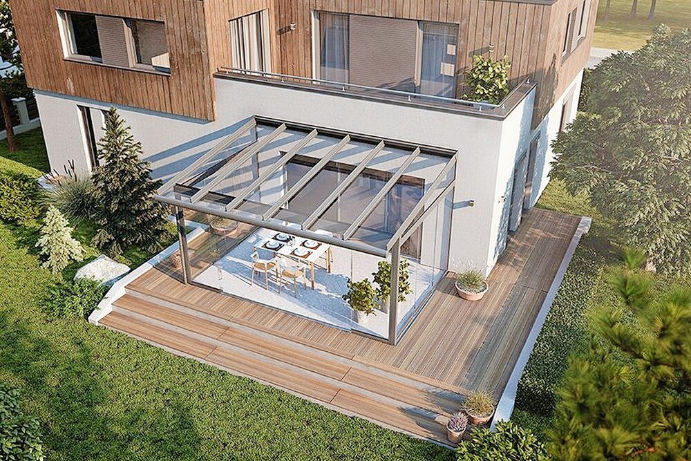 © Sunflex Aluminiumsysteme GmbH
Sunflex Terrassendach SF 152 Plus von oben
Terrassendach von oben