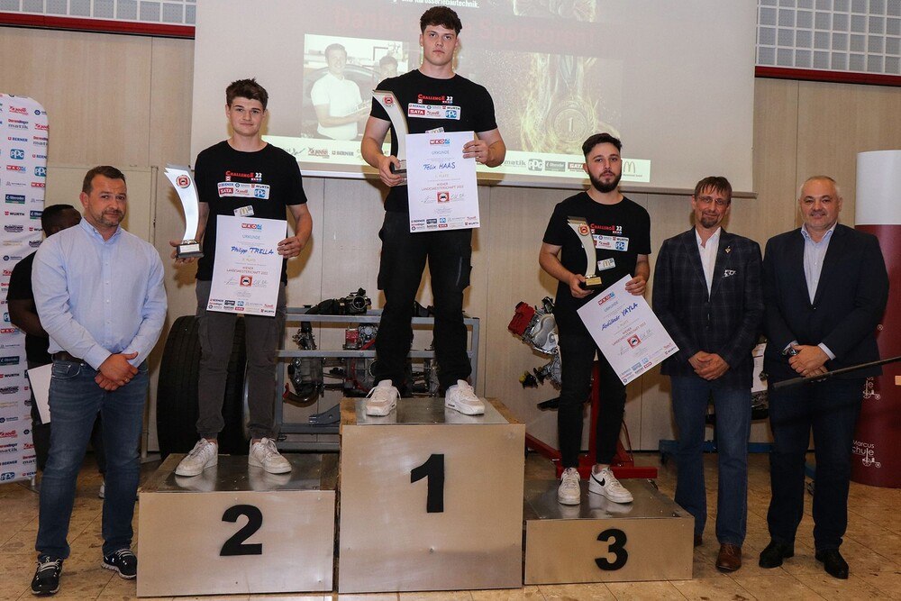 © Werbe! Know how
Die Wiener Landessieger der Karosseriebautechniker: Dieter Merkl (BR Stv.), Philipp Trella (2. Platz), Felix Haas (1. Platz), Abdülkadir Yayla (3. Platz), Georg Ringseis (LIM Wien), Ernst Bauer (BDS) (v.l.)
Die Wiener Landessieger der Karosseriebautechniker: Dieter Merkl (BR Stv.), Philipp Trella (2. Platz), Felix Haas (1. Platz), Abdülkadir Yayla (3. Platz), Georg Ringseis (LIM Wien), Ernst Bauer (BDS) (v.l.)