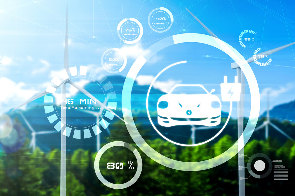 © Fritz Jorgensen / iStock / Getty Images Plus
Elektroauto und Windräder
Sujet Elektroauto und Windräder