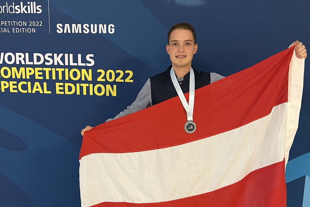 © WKÖ/SkillsAustria/Florian Wieser Patrick Danninger holt bei den WorldSkills 2022 Silber