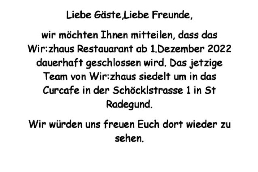© Wir:zhaus / Facebook Screenshot eines Facebookpostings