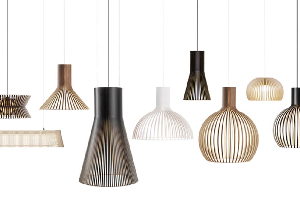 Kollektion von Holzleuchten