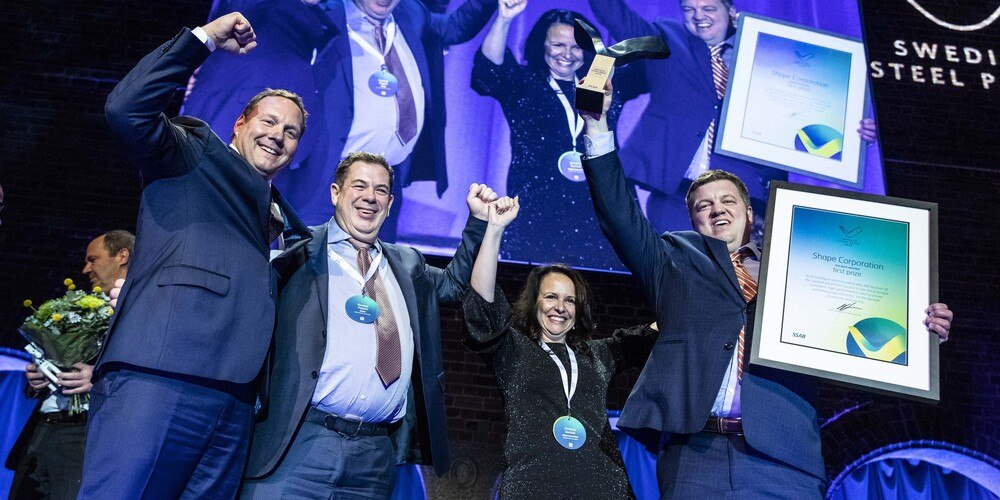 Großer Jubel: Shape Corp. gewinnt den Swedish Steel Prize 2019.