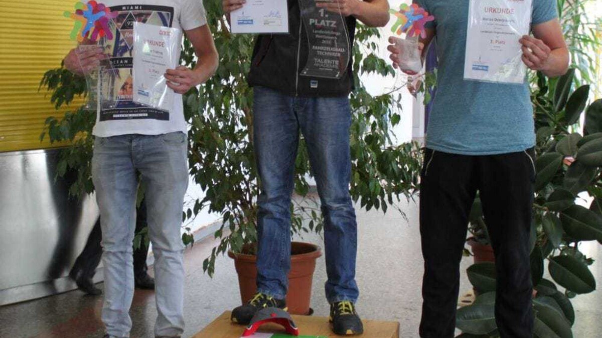 Fahrzeugbautechnik 3. Lehrjahr: 1. Sandro Schaller (LB: Fahrzeugbau Schaller) 2. Stefan Trattnig (LB: STS Consulting & Trading GmbH) 3. Matias Dominkovic (LB: Magistrat der Landeshauptstadt Klagenfurt)