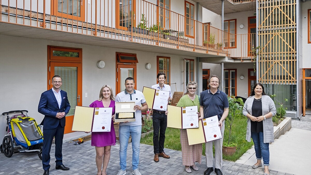 Gold in der Kategorie "Pionierleistung": Preisträger der Geblergasse 11+13, 1170
