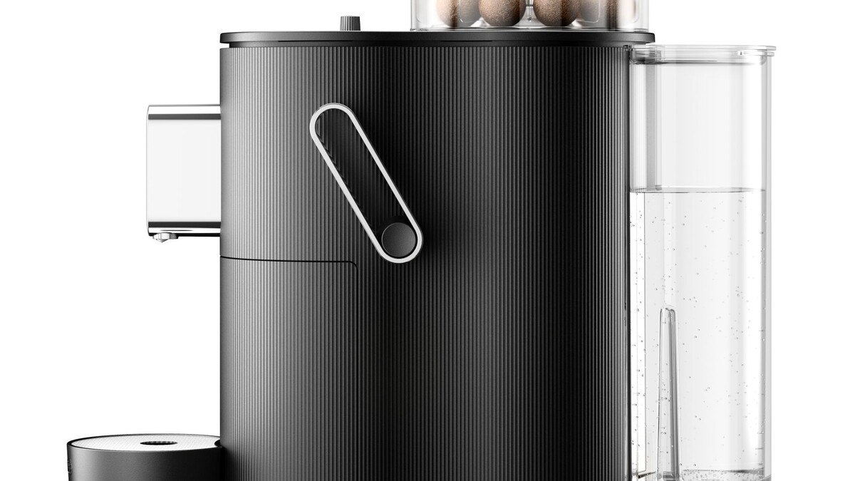 Eine Coffee Ball-Maschine in der Seitenansicht.