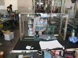Blick in die Werkstatt während der praktischen Arbeiten der Meisterprüfung 2021.