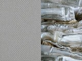Vergleich Plastikflaschen und fertig gewebter Stoff