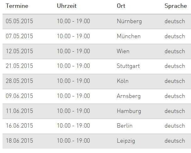 Veranstaltungorte und -termine
© Trilux Veranstaltungorte und -termine