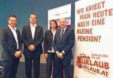 © Herold Für Georg Koch und Thomas Friess, beide Herold Business Data, Barbara M. Thaler, GF urlauburlaub.at Vermarktungsgesellschaft mbH, und Matthias Koch, GF FV Hotellerie, WKO, bietet urlauburlaub.at eine Internetlösung für Hoteliers und Gäste