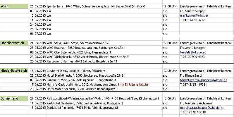 Die Fortbildungsabende sind als Tour durch ganz Österreich angelegt. Hier sind die Termine für Wien, Nieder- und Oberösterreich sowie das Burgenland nachzulesen.