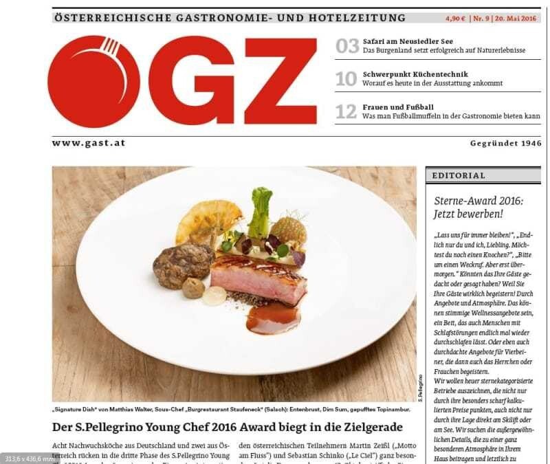 Das Siegergericht auf dem Cover der ÖGZ am 20. Mai