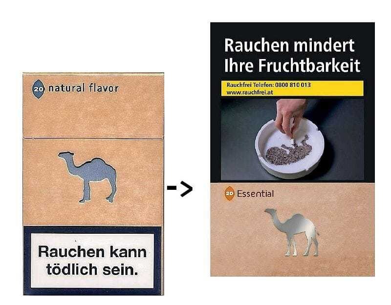 © JTI, Grafik Die bisherigen Camel Natural Flavor werden in allen drei Stärken zu "Camel Essential",