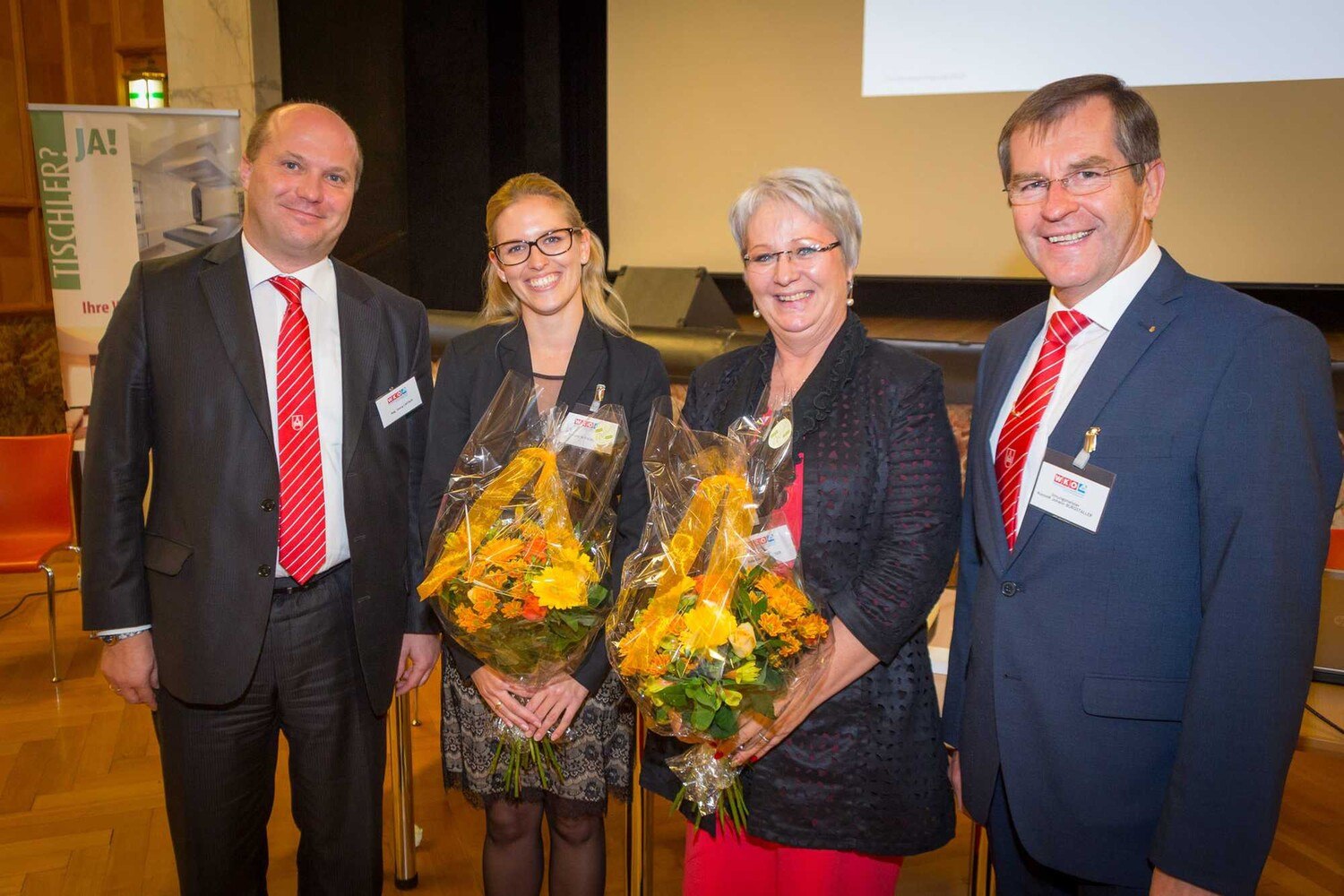 © Weinwurm Das Team der Wiener Landesinnung: GF Georg Lintner, Katharina Dutschmann, Susanne Paradeiser, LIM Johann Burgstaller.