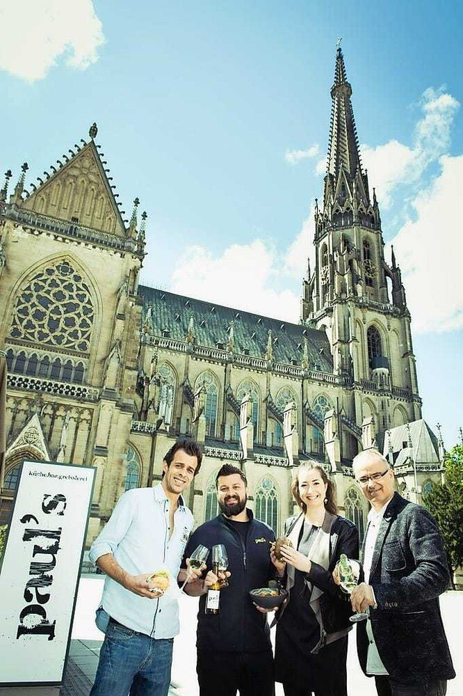 © mesic Präsentieren Linz‘ erstes Soulfood Festival: Alda Morocutti, Ferenc Fellner, Paul Gürtler, Edi Altendorfer (v.l.n.r.)
