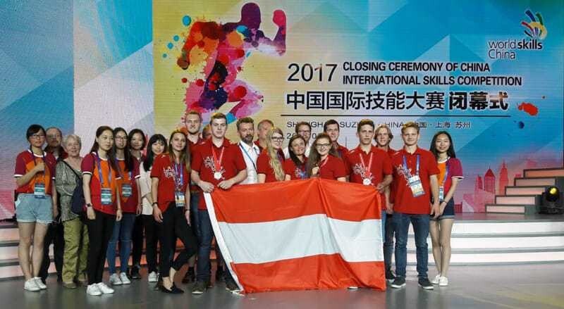 © WKO/SkillsAustria Die diesjährigen österreichischen Champions der China International Skills Competitions.