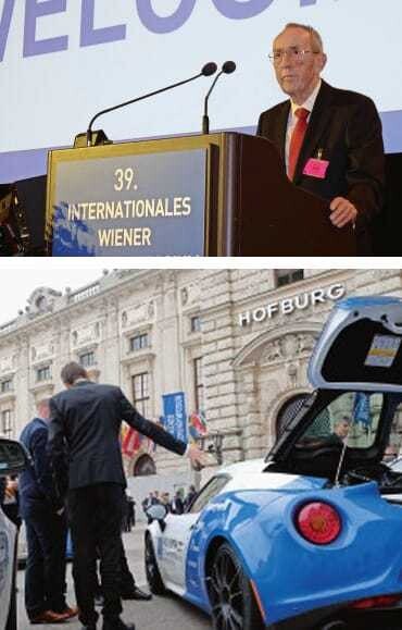© KFZ Wirtschaft Elektrisches Antriebssystem von Audi, Brennstoffzelle von Mercedes (linke Seite). Motorenpapst Hans Peter Lenz eröffnete das 39. Wiener Motorensymposium, die AVL List GmbH präsentierte High Performance Cars (oben).