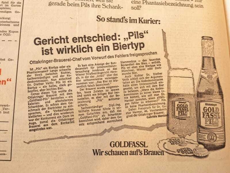 Aus der ÖGZ, anno 1977: „Pils ist wirklich ein Biertyp.“