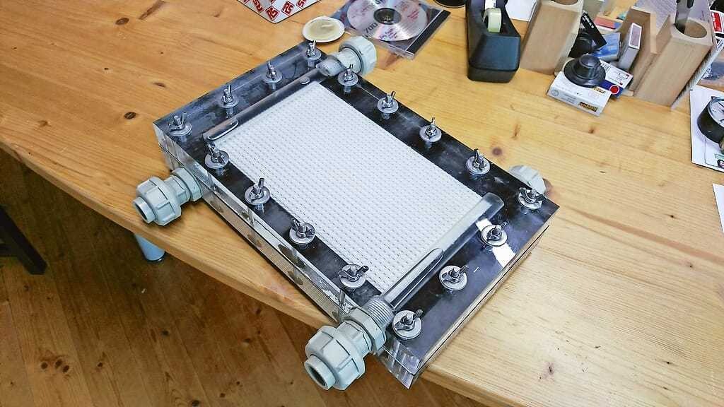 Testmodul der Membrandestillationsanlage für die ersten Versuche.