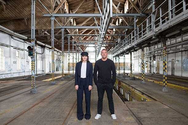 Barbara Eselböck und Alain Weissgerber in der Remise Wolfganggasse (vor dem Umbau)