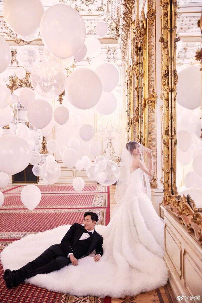 Einige Fotos aus den privaten Hochzeitsfotografien wie dieses wurden an die Medien in Österreich und China gespielt.