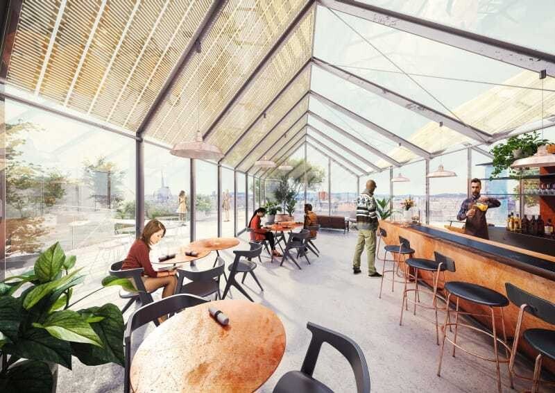 Die Rooftop-Bar des neuen Radisson Red Vienna.