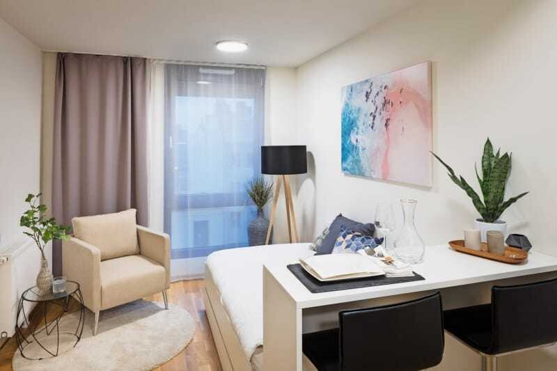 © Markus Kaiser So sieht ein Apartment für Studierende im „The Fizz” in Wien Brigittenau aus.