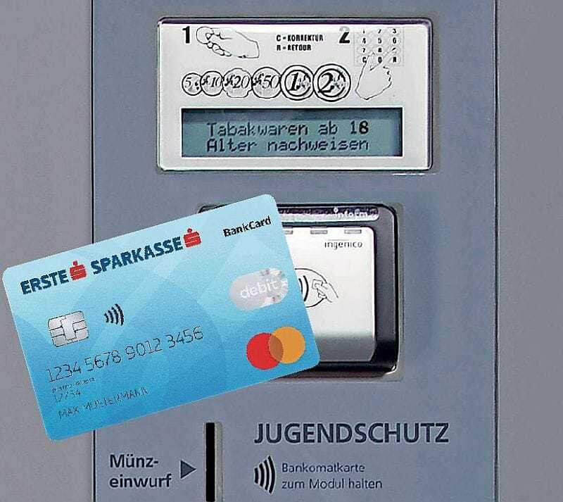 © UKO Media, Erste Bank, Grafik Beim einen funktioniert die Debit Card, beim nächsten nicht - je nachdem, ob Kreditkarten als Zahlungsmittel akzeptiert werden oder nicht. Derzeit erkennt die Six-Alterskontrolle die Debit Card noch nicht als das, was sie ist: eine Bankomatkarte.