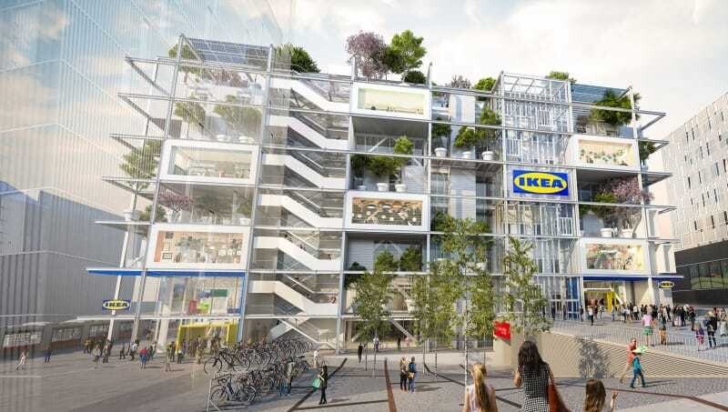 Luftige Fassade mit Balkons und Bäumen: Der öffentlich zugängliche Rooftop-Bereich wird ohne Konsumationszwang nutzbar sein. Wer konsumieren will, kann dies aber auch. Jo&Joe wird auf den zwei Ebenen unter dem Rooftop einziehen.